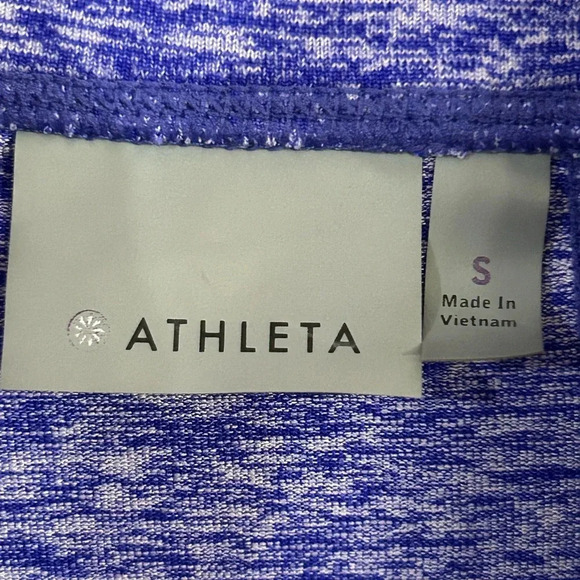 ATHLETA Small Running Wild Half Zip Pullover in Heathered purple pickleball golf - Picture 6 of 10
